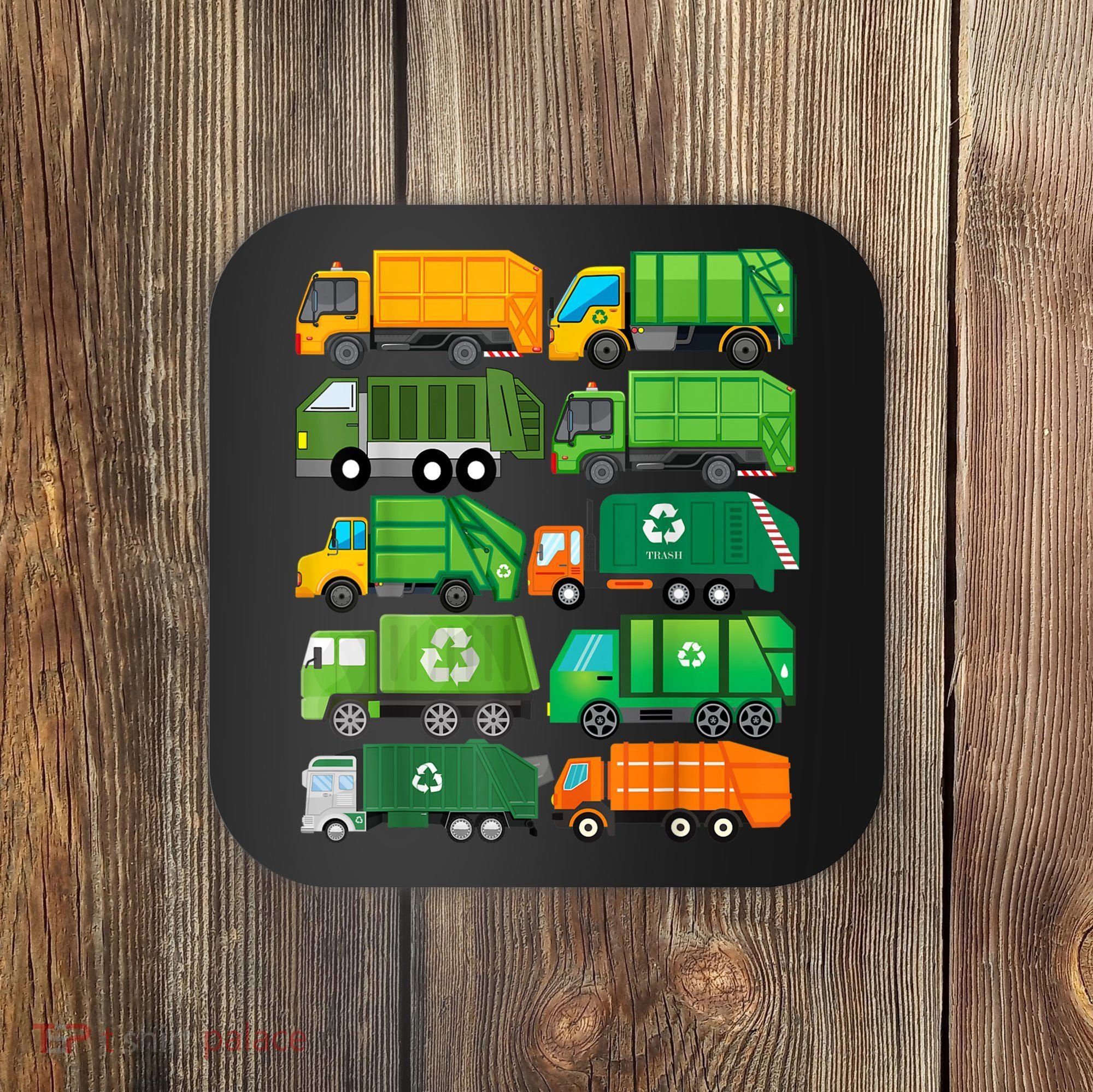 Garbage Truck Recycling Day Trash Waste Separation Birthday Coaster