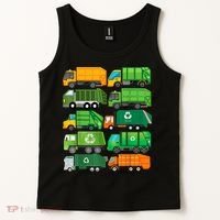 Garbage Truck Recycling Day Trash Waste Separation Birthday Tank Top thumb 2