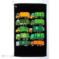 Garbage Truck Recycling Day Trash Waste Separation Birthday Golf Towel thumb 0