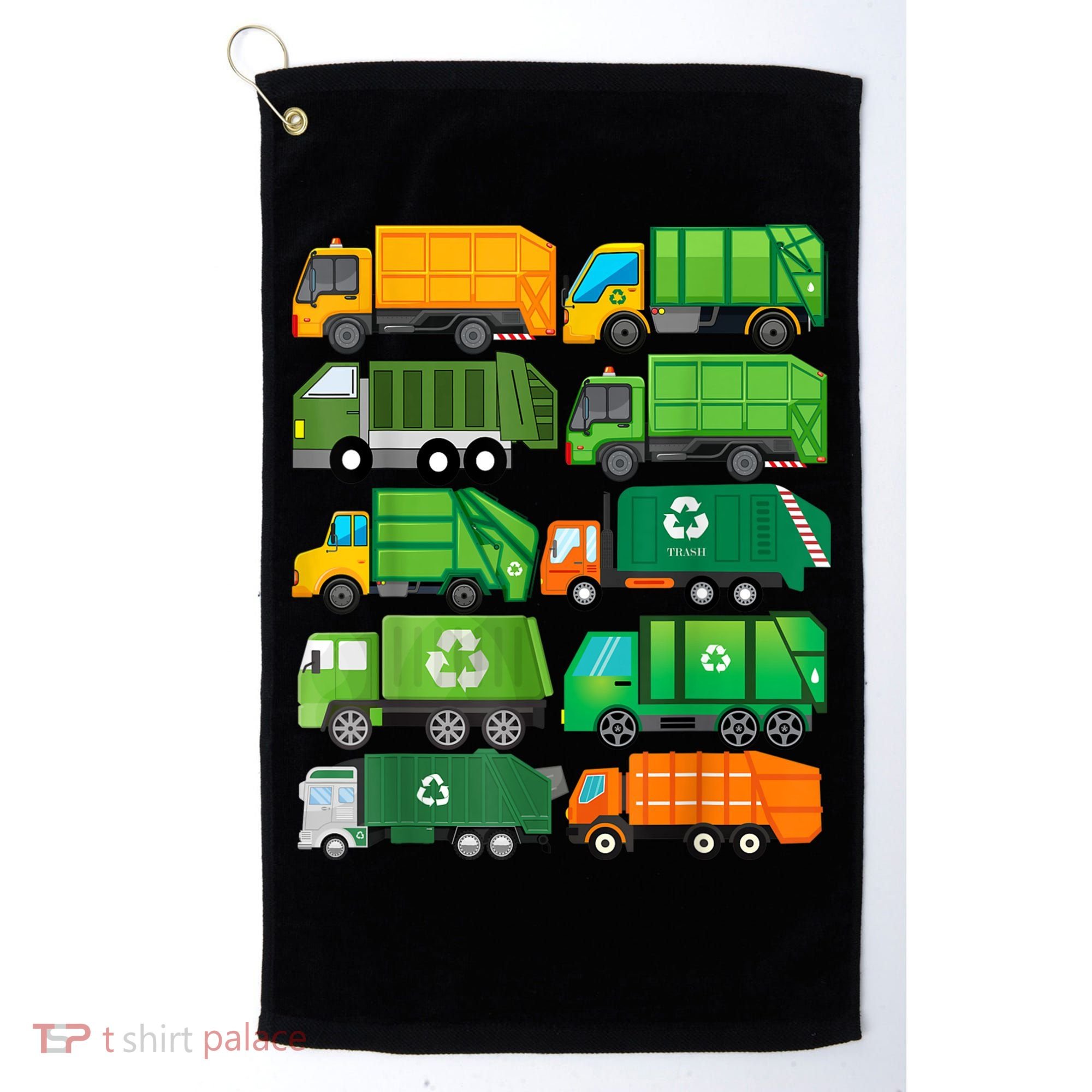 Garbage Truck Recycling Day Trash Waste Separation Birthday Golf Towel