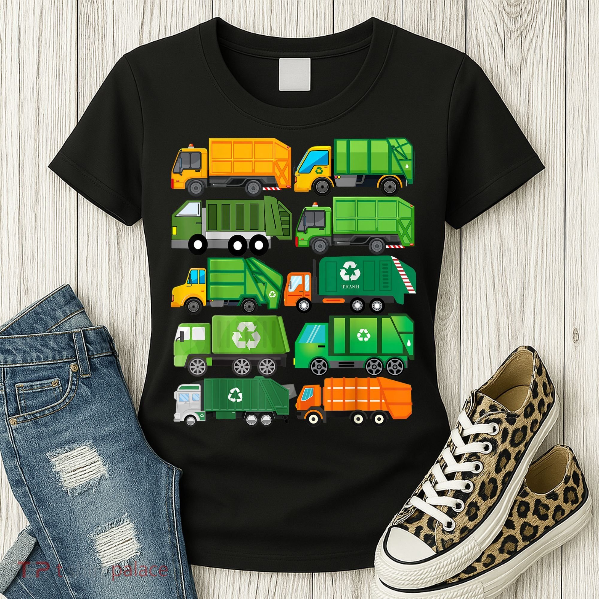 Garbage Truck Recycling Day Trash Waste Separation Birthday Women's T-Shirt