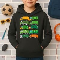 Garbage Truck Recycling Day Trash Waste Separation Birthday Kids Hoodie thumb 2