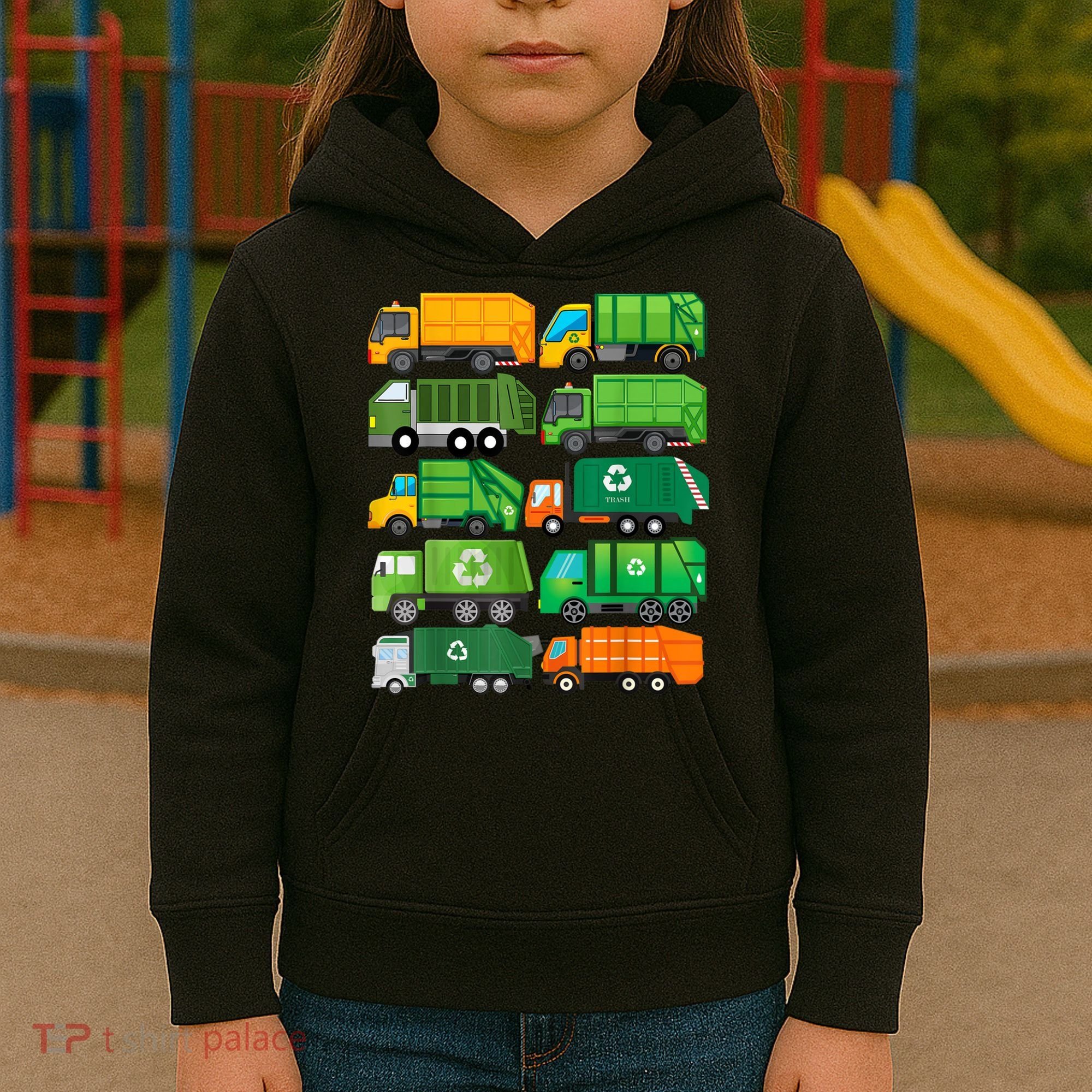 Garbage Truck Recycling Day Trash Waste Separation Birthday Kids Hoodie