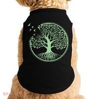 Green Tree Roots And Birds Emblem Nature Lover Doggie Tank thumb 0