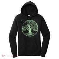 Green Tree Roots And Birds Emblem Nature Lover Women's Hoodie thumb 0