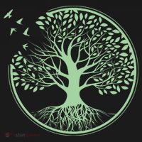Green Tree Roots And Birds Emblem Nature Lover Women's Hoodie thumb 2