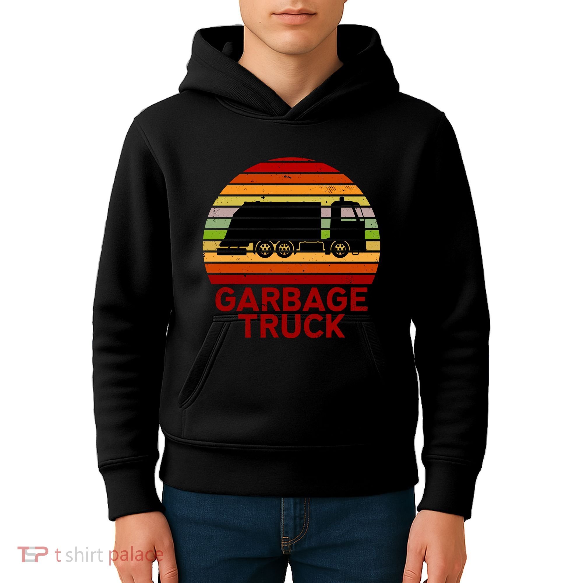 Garbage Truck Retro Kids Hoodie
