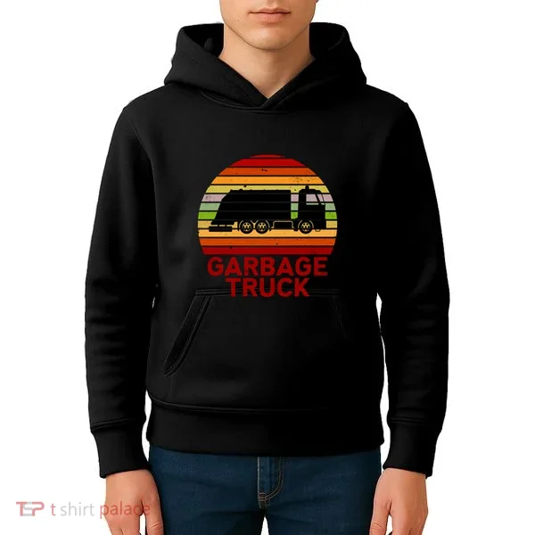 Garbage Truck Retro Kids Hoodie