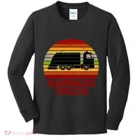Garbage Truck Retro Kids Long Sleeve Shirt thumb 0