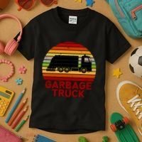 Garbage Truck Retro Kids T-Shirt thumb 3