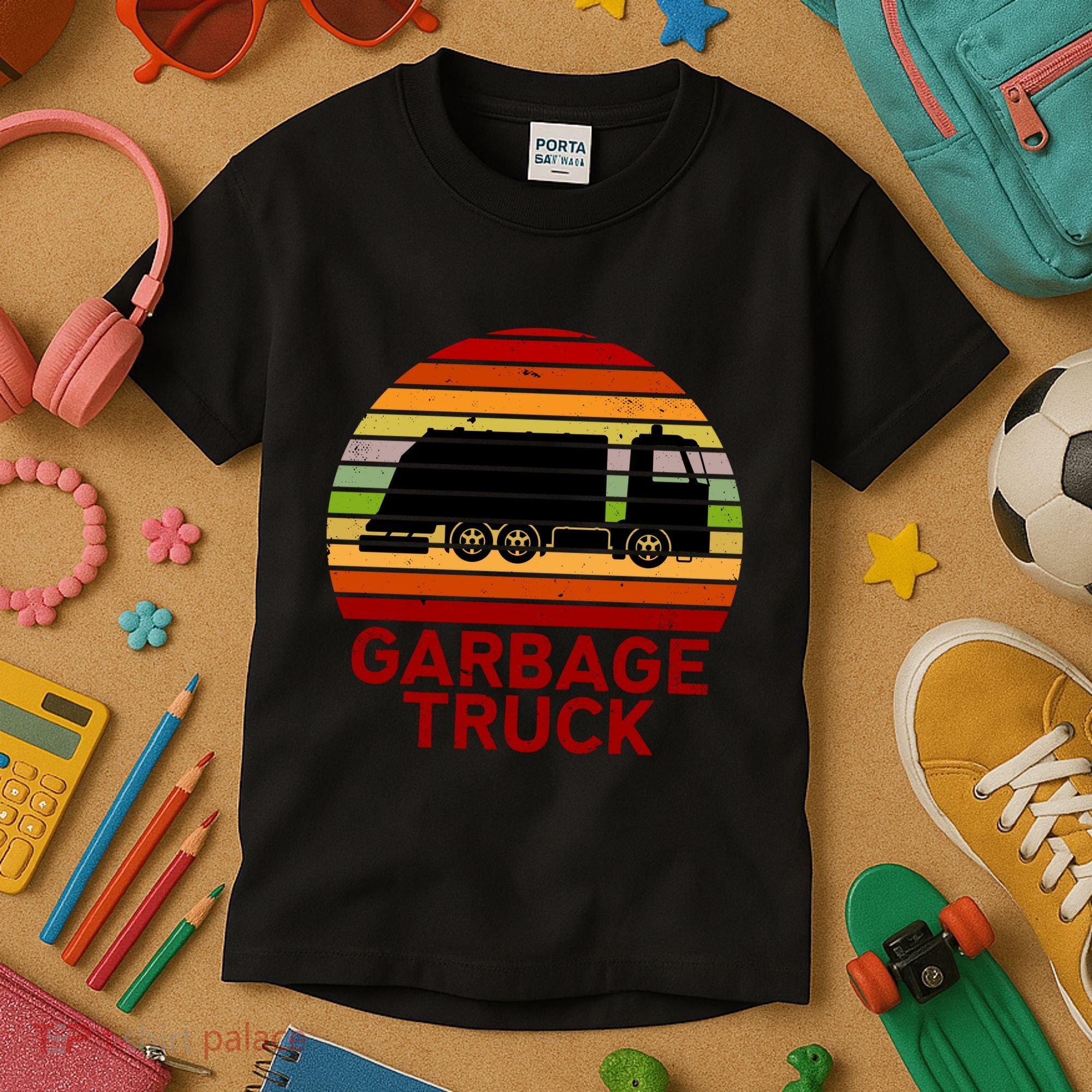 Garbage Truck Retro Kids T-Shirt