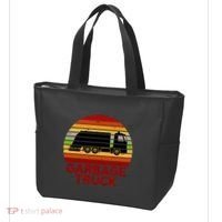 Garbage Truck Retro Tote Bag thumb 3
