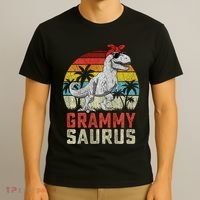 Grammysaurus T Rex Dinosaur Grammy Saurus MotherS Family Sweat T-Shirt thumb 3
