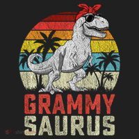 Grammysaurus T Rex Dinosaur Grammy Saurus MotherS Family Sweat Beanie thumb 2