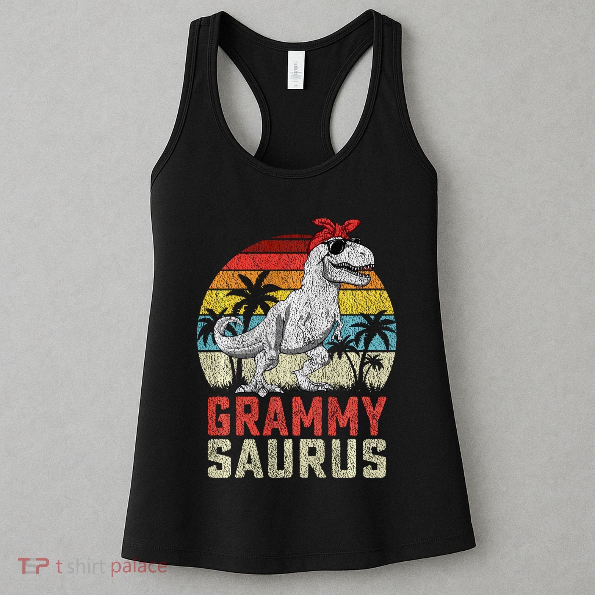 Grammysaurus T Rex Dinosaur Grammy Saurus MotherS Family Sweat Women's Tank Top