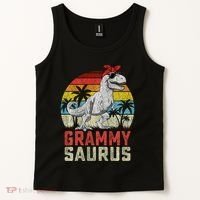 Grammysaurus T Rex Dinosaur Grammy Saurus MotherS Family Sweat Tank Top thumb 2