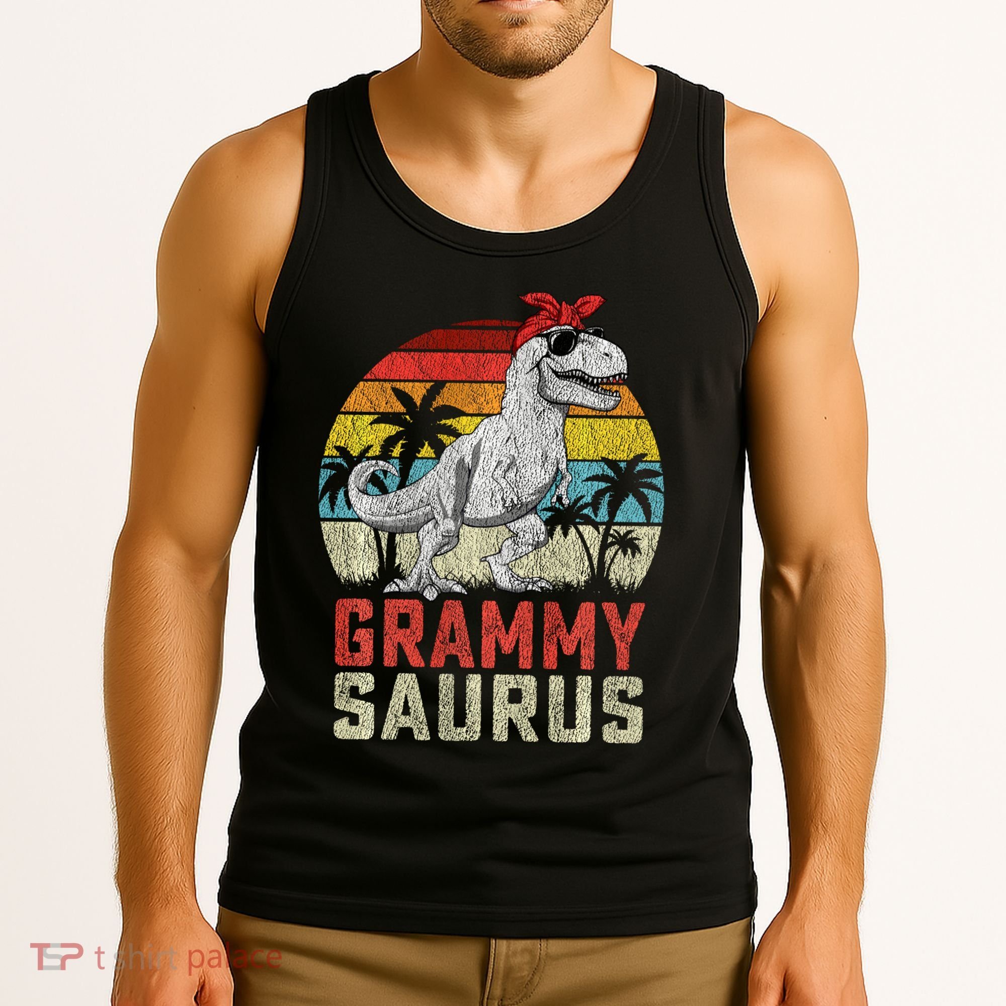 Grammysaurus T Rex Dinosaur Grammy Saurus MotherS Family Sweat Tank Top