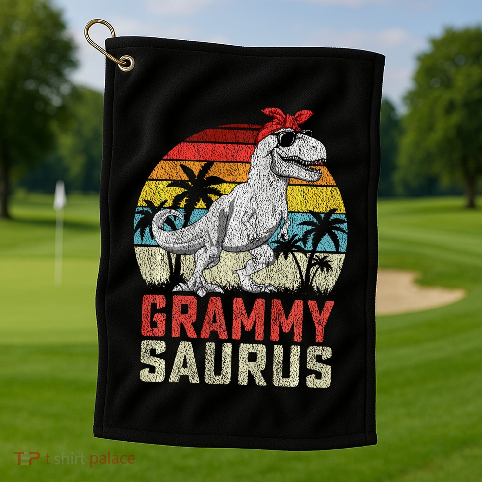 Grammysaurus T Rex Dinosaur Grammy Saurus MotherS Family Sweat Golf Towel