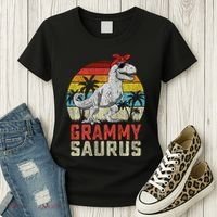 Grammysaurus T Rex Dinosaur Grammy Saurus MotherS Family Sweat Women's T-Shirt thumb 3