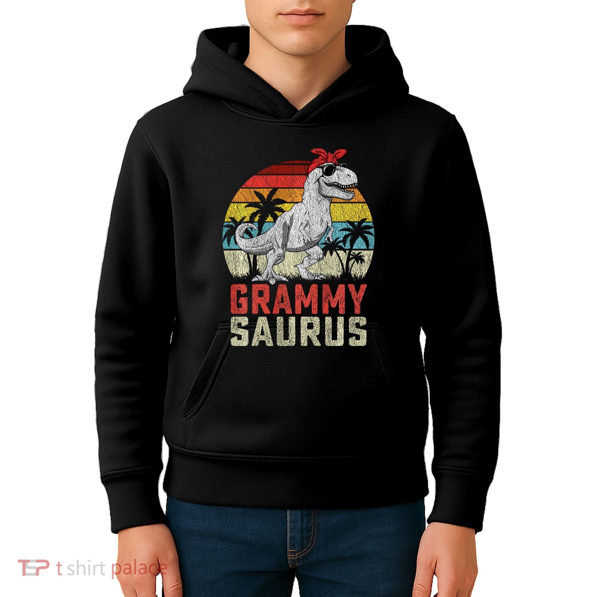 Grammysaurus T Rex Dinosaur Grammy Saurus MotherS Family Sweat Kids Hoodie