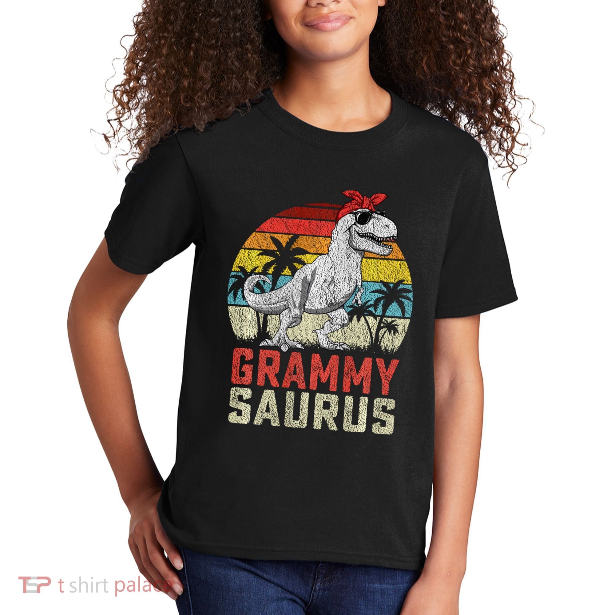 Grammysaurus T Rex Dinosaur Grammy Saurus MotherS Family Sweat Kids T-Shirt