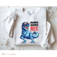Grandmasaurus T Rex Dinosaur Grandma Saurus MotherS Family Sweatshirt thumb 2