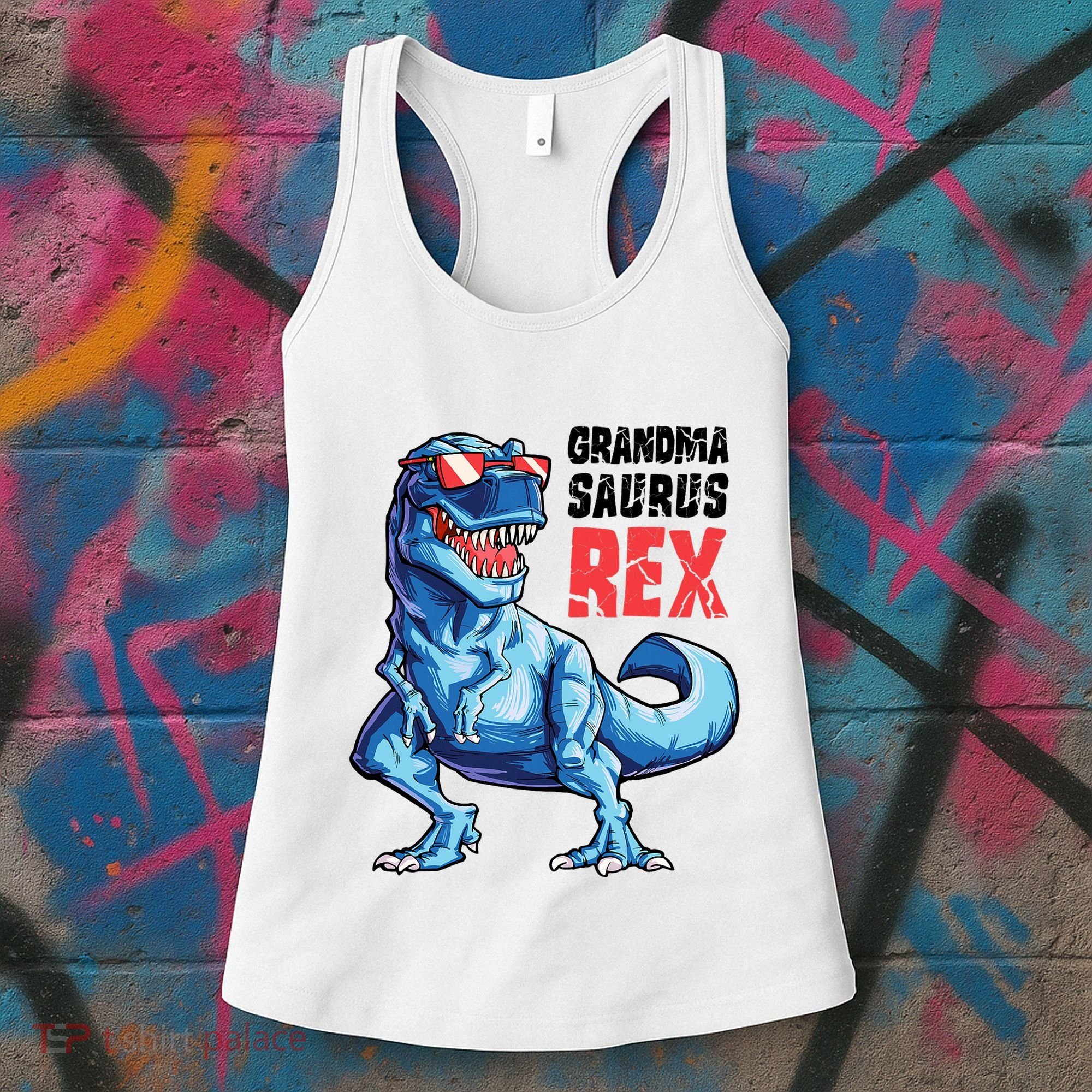 Grandmasaurus T Rex Dinosaur Grandma Saurus MotherS Family Women's Tank Top