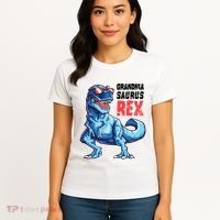 Grandmasaurus T Rex Dinosaur Grandma Saurus MotherS Family Women's T-Shirt thumb 4