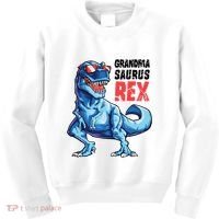 Grandmasaurus T Rex Dinosaur Grandma Saurus MotherS Family Kids Sweatshirt thumb 0