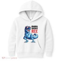 Grandmasaurus T Rex Dinosaur Grandma Saurus MotherS Family Kids Hoodie thumb 0