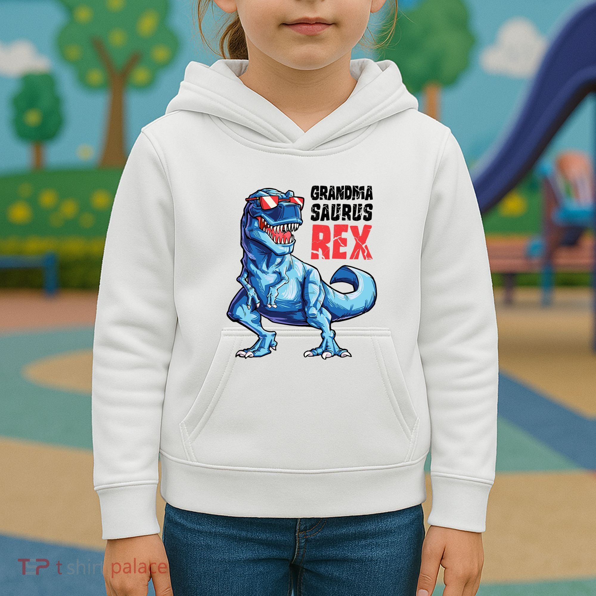 Grandmasaurus T Rex Dinosaur Grandma Saurus MotherS Family Kids Hoodie