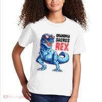 Grandmasaurus T Rex Dinosaur Grandma Saurus MotherS Family Kids T-Shirt thumb 2