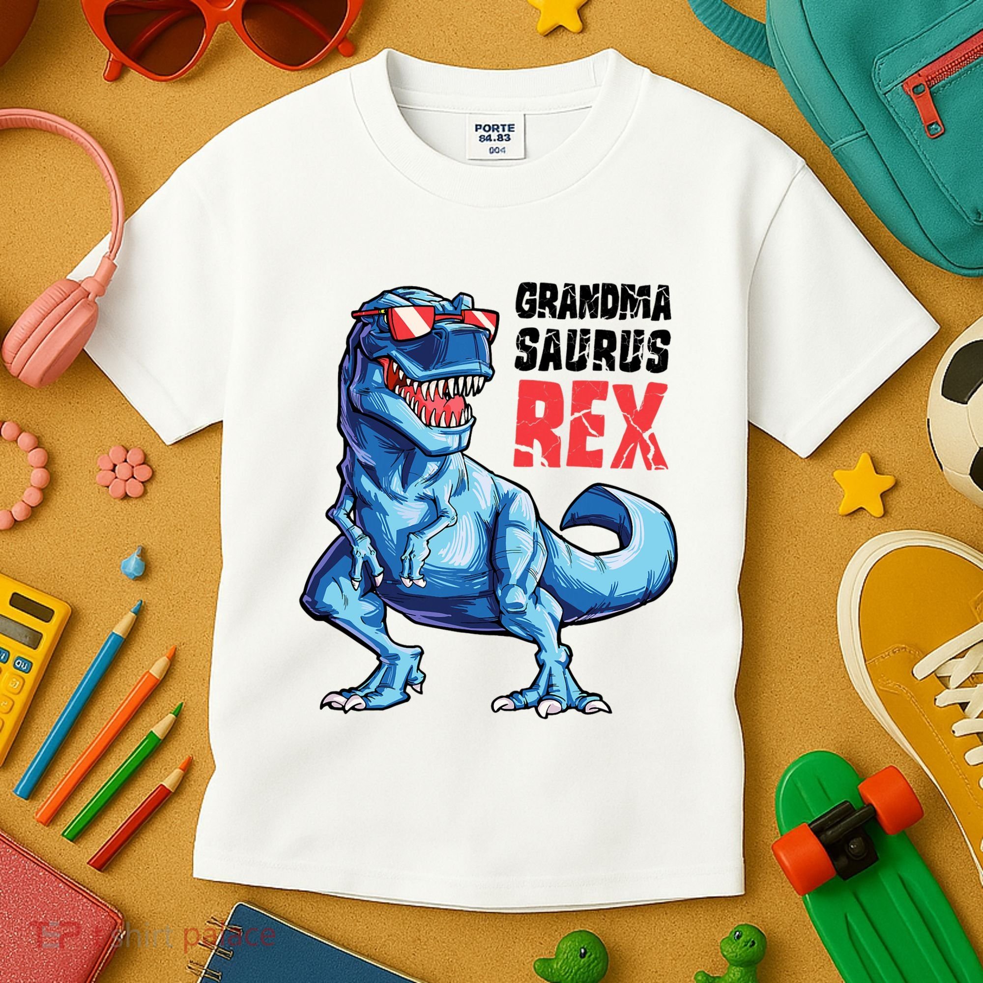 Grandmasaurus T Rex Dinosaur Grandma Saurus MotherS Family Kids T-Shirt