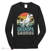 Grandpasaurus T Rex Dinosaur Grandpa Saurus Family Matching Sweat Long Sleeve Shirt thumb 0
