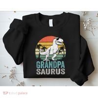 Grandpasaurus T Rex Dinosaur Grandpa Saurus Family Matching Sweat Sweatshirt thumb 2