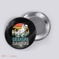 Grandpasaurus T Rex Dinosaur Grandpa Saurus Family Matching Sweat Button thumb 0