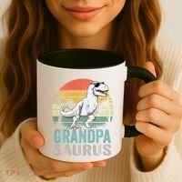 Grandpasaurus T Rex Dinosaur Grandpa Saurus Family Matching Sweat Coffee Mug thumb 3