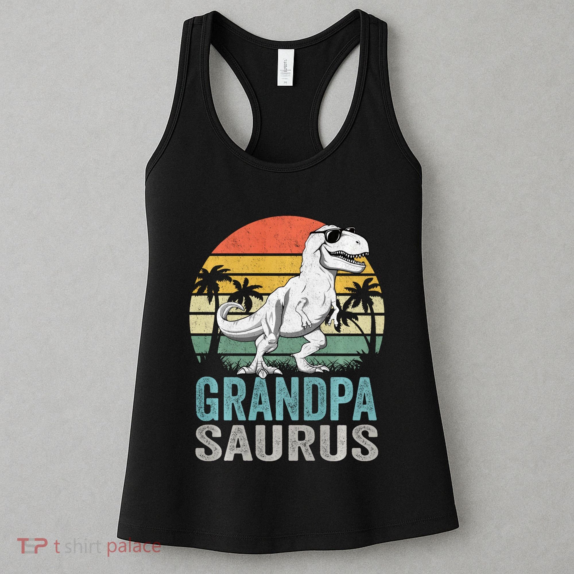 Grandpasaurus T Rex Dinosaur Grandpa Saurus Family Matching Sweat Women's Tank Top