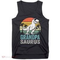 Grandpasaurus T Rex Dinosaur Grandpa Saurus Family Matching Sweat Tank Top thumb 0