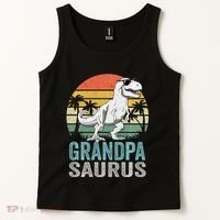 Grandpasaurus T Rex Dinosaur Grandpa Saurus Family Matching Sweat Tank Top thumb 2
