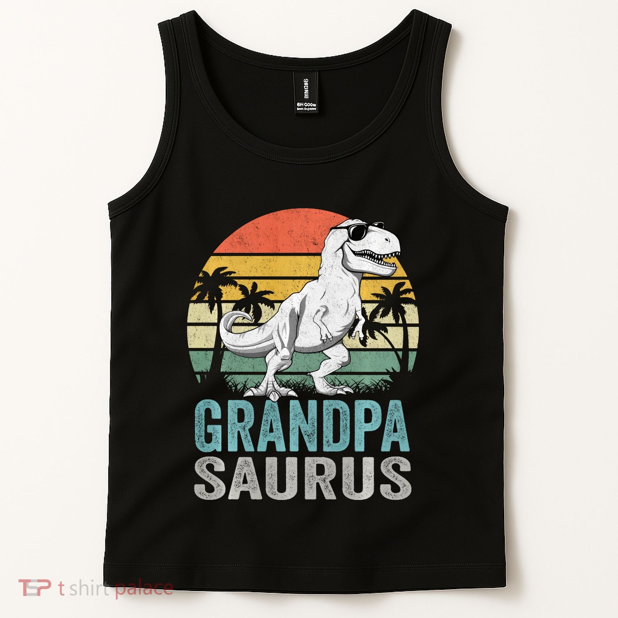Grandpasaurus T Rex Dinosaur Grandpa Saurus Family Matching Sweat Tank Top