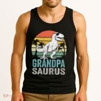 Grandpasaurus T Rex Dinosaur Grandpa Saurus Family Matching Sweat Tank Top thumb 3