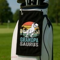 Grandpasaurus T Rex Dinosaur Grandpa Saurus Family Matching Sweat Golf Towel thumb 2