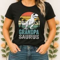 Grandpasaurus T Rex Dinosaur Grandpa Saurus Family Matching Sweat Women's T-Shirt thumb 2