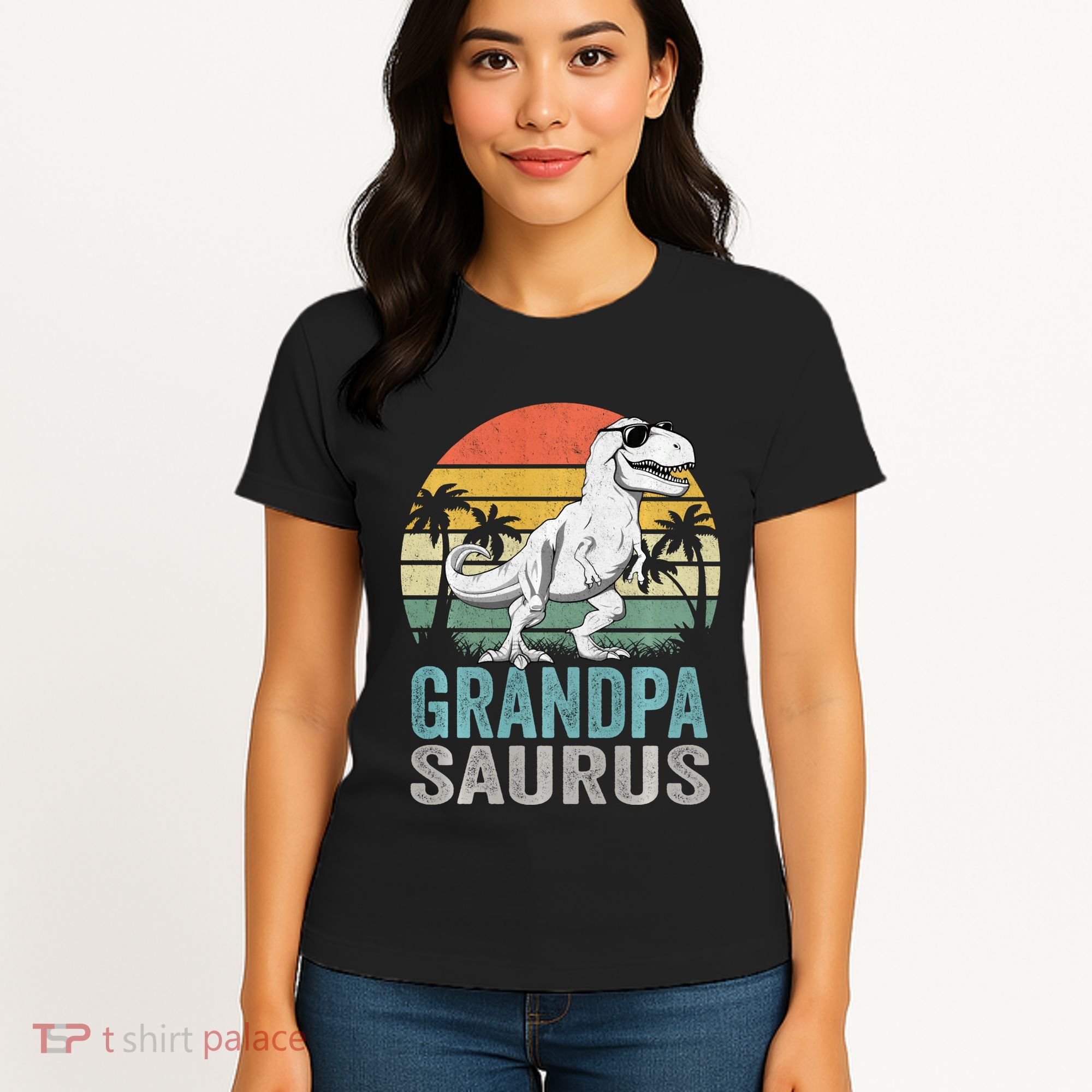Grandpasaurus T Rex Dinosaur Grandpa Saurus Family Matching Sweat Women's T-Shirt