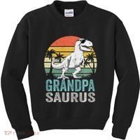 Grandpasaurus T Rex Dinosaur Grandpa Saurus Family Matching Sweat Kids Sweatshirt thumb 0
