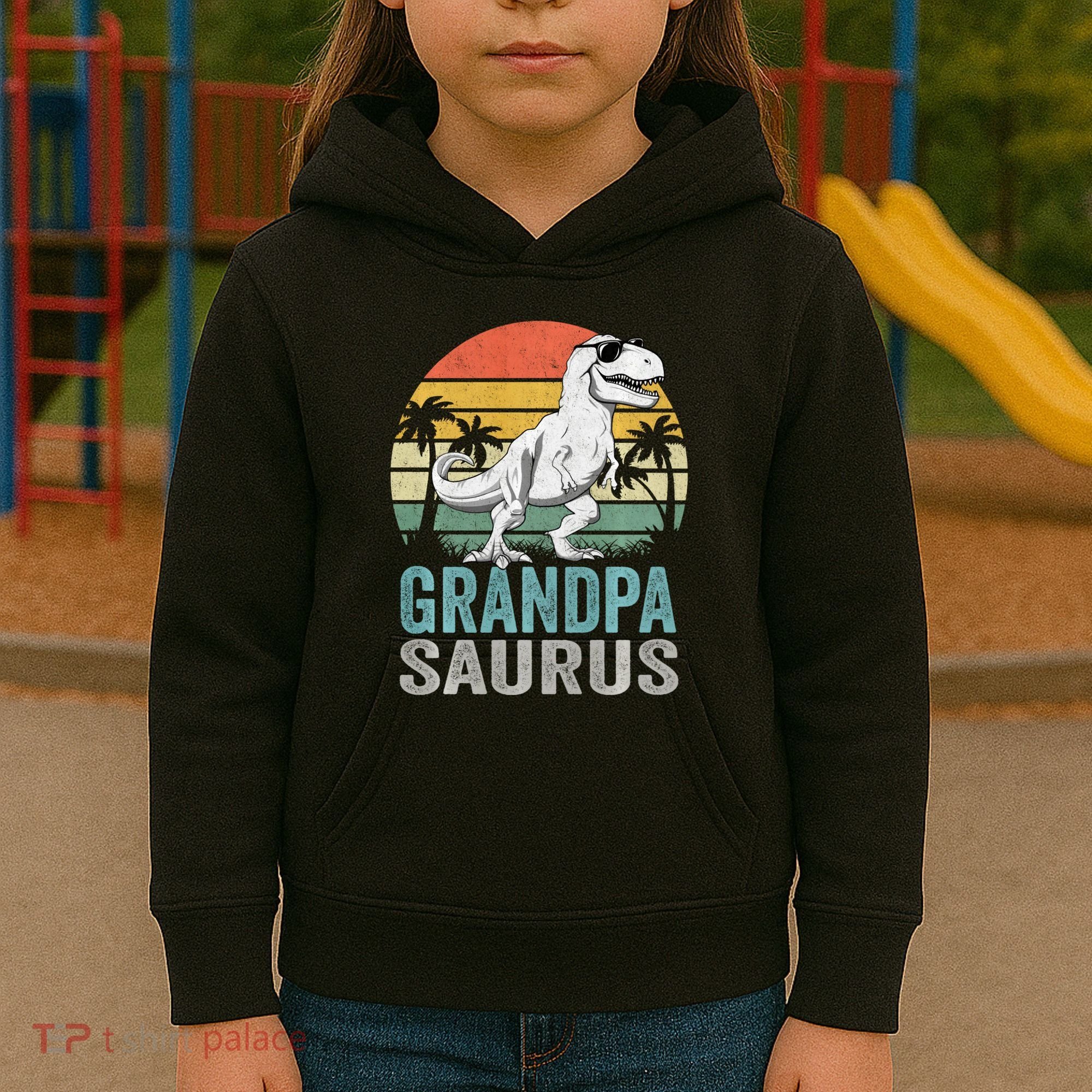 Grandpasaurus T Rex Dinosaur Grandpa Saurus Family Matching Sweat Kids Hoodie
