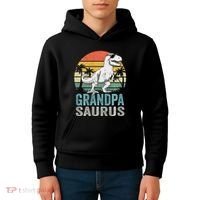 Grandpasaurus T Rex Dinosaur Grandpa Saurus Family Matching Sweat Kids Hoodie thumb 4