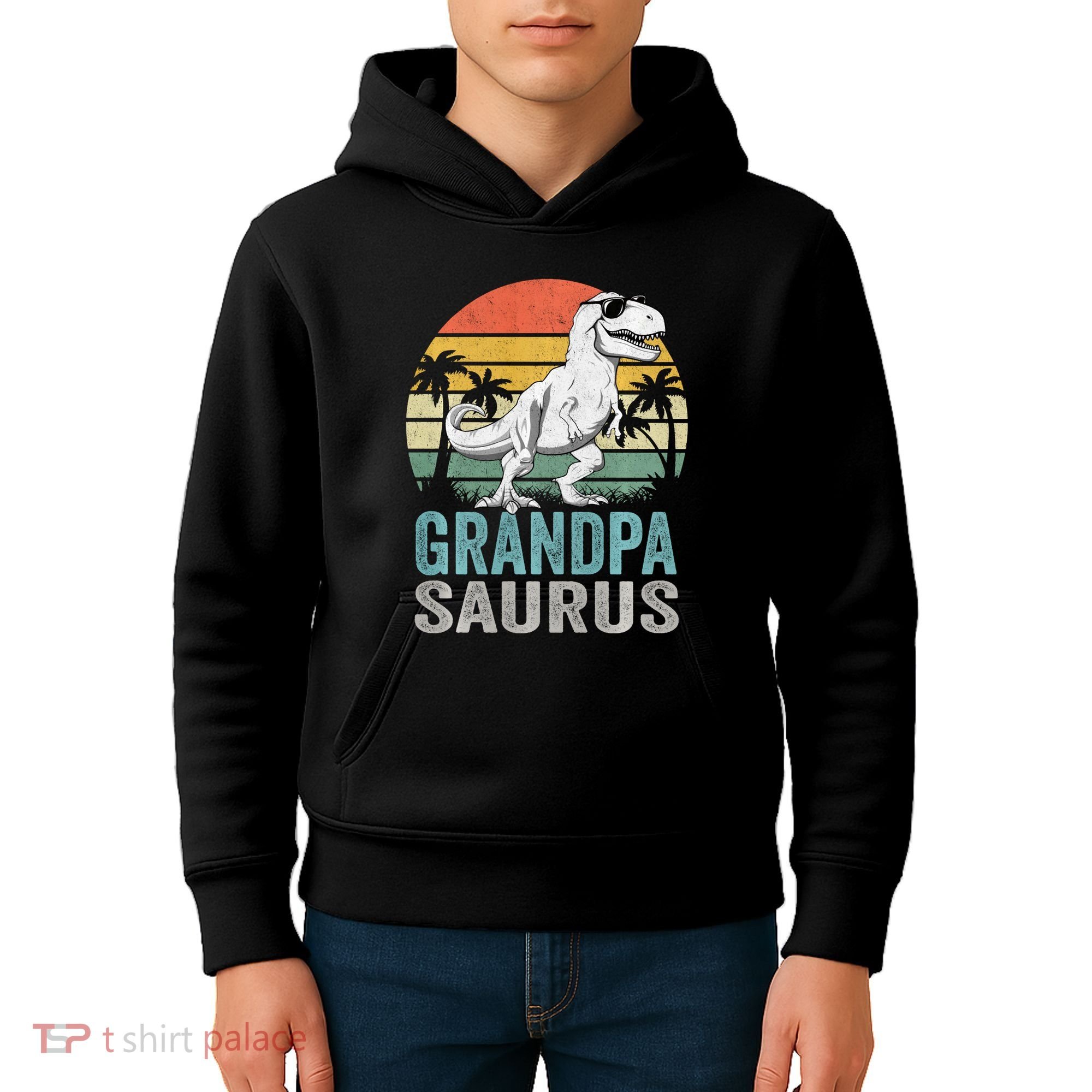 Grandpasaurus T Rex Dinosaur Grandpa Saurus Family Matching Sweat Kids Hoodie