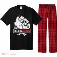 Grandpasaurus T Rex Dinosaur Grandpa Saurus Family Matching Sweat Pajama Set thumb 0